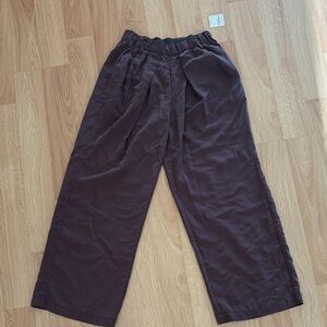 FREE PEOPLE Nothin To Say Pleated Trousers Side pockets / BrownstoneXS wide leg